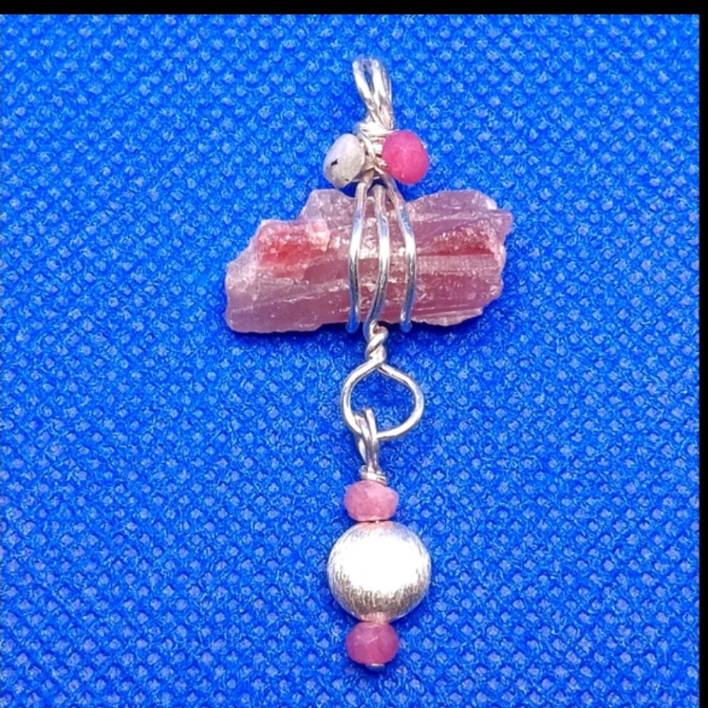 Pink Tourmaline Sterling Silver Pendant - Picture 6 of 14